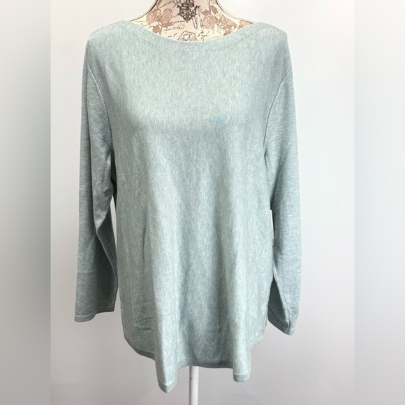 CHICOS Light Blue bateau neck long sleeve sweater size XL - Picture 2 of 14